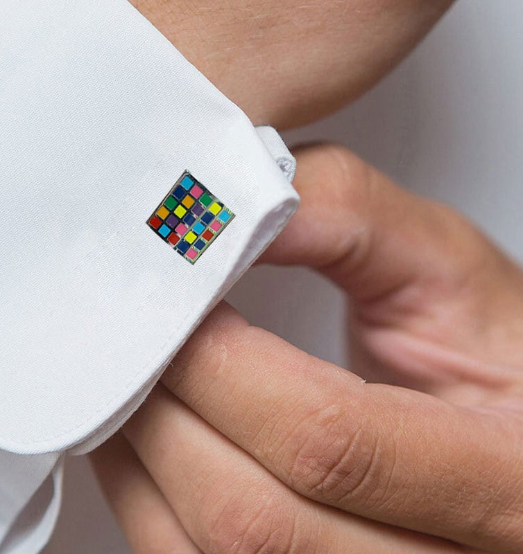 Multi-color Grid Cufflinks